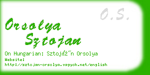 orsolya sztojan business card